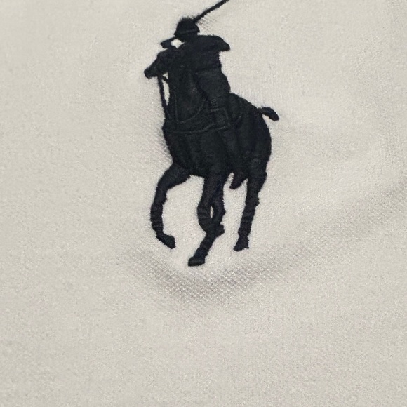 Vintage Polo by Ralph Lauren White Shirt with Big Horse Emblem in Navy - Picture 2 of 7